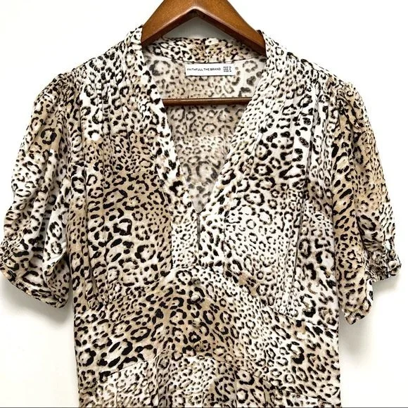 faithfull meadows midi dress Faithfull the Brand Meadows Midi Dress in Signe Animal Print Women's Size 6